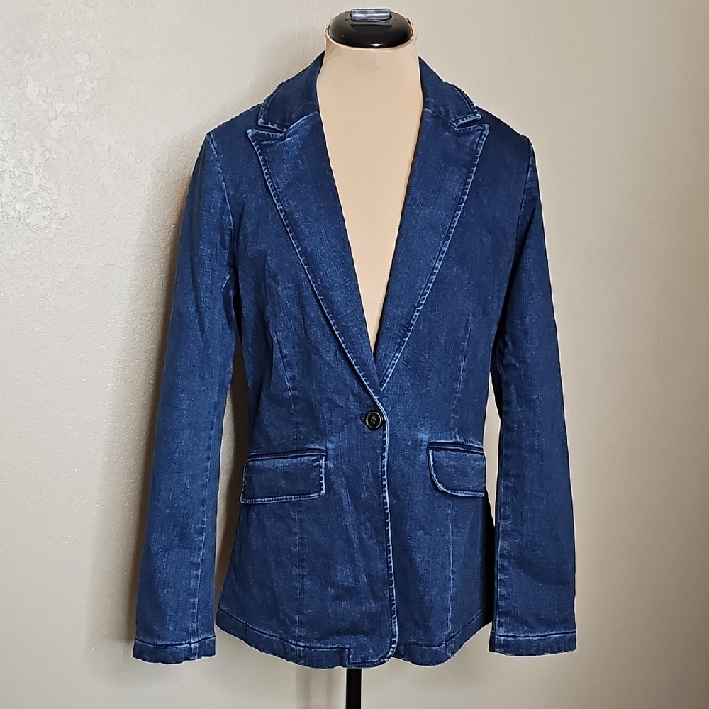 Joe's Jeans Indigo Denim Single-Button Blazer
